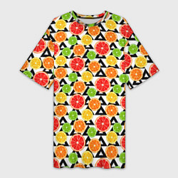 Женская длинная футболка Citrus pattern