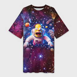 Женская длинная футболка Homer Simpson in space - ai art