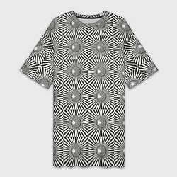 Женская длинная футболка Линии в квадрате