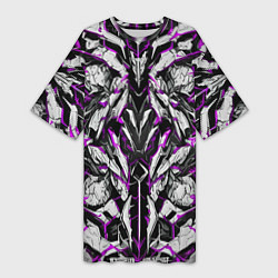 Женская длинная футболка Фиолетовая кибернетическая броня