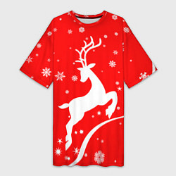 Женская длинная футболка Christmas deer