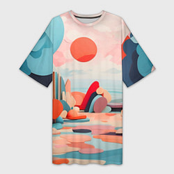 Женская длинная футболка Геометрия природы