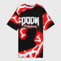 Женская длинная футболка Doom eternal storm