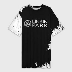 Футболка женская длинная Linkin Park рок бенд, цвет: 3D-принт
