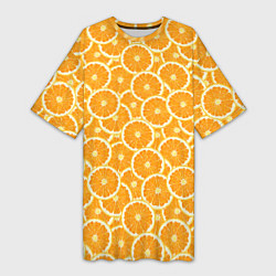Женская длинная футболка Ломтики апельсина