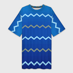 Женская длинная футболка Морские зигзаги