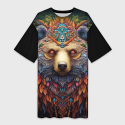 Женская длинная футболка Медведь фентези