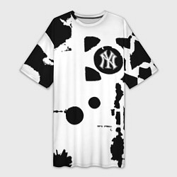 Женская длинная футболка New York yankees - baseball team pattern