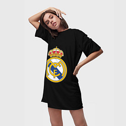 Футболка женская длинная Real madrid fc club, цвет: 3D-принт — фото 2