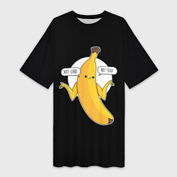 Футболка женская длинная Not good - not bad, цвет: 3D-принт