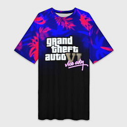 Женская длинная футболка GTA vice city tropic game
