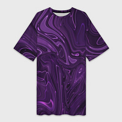 Женская длинная футболка Абстакция на темно фиолетовом