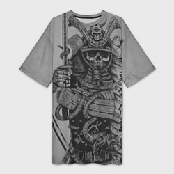 Женская длинная футболка Demonic samurai