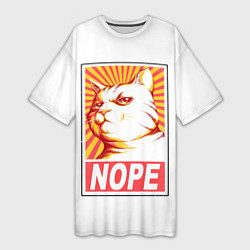 Женская длинная футболка Nope - cat