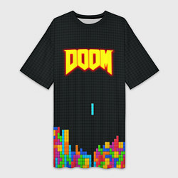 Женская длинная футболка Doom x tetrix коллабарация