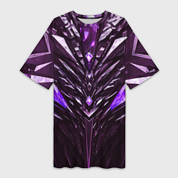 Женская длинная футболка Фиолетовые кристаллы и камень