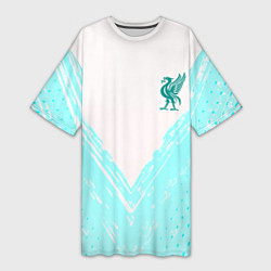 Футболка женская длинная Liverpool logo texture fc, цвет: 3D-принт