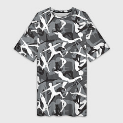 Женская длинная футболка Гимнастика - камуфляж