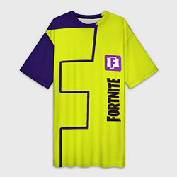 Женская длинная футболка Fortnite logo yellow game