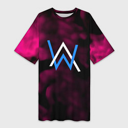 Женская длинная футболка Алан Волкер огенный стиль градиент