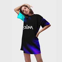 Футболка женская длинная Louna neon bend, цвет: 3D-принт — фото 2