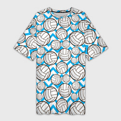 Женская длинная футболка Мячи волейбольные паттерн