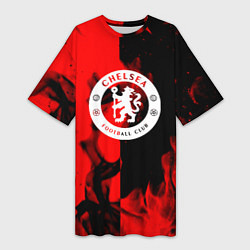 Женская длинная футболка Chelsea fire storm текстура