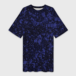 Женская длинная футболка Тёмно-синий космический абстракция