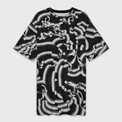 Женская длинная футболка Абстрактные объемные рельефы