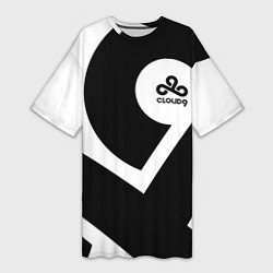Женская длинная футболка Cloud9 - black and white
