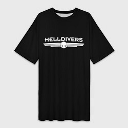 Футболка женская длинная Helldivers Logo, цвет: 3D-принт