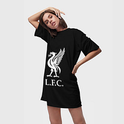Футболка женская длинная Liverpool fc club, цвет: 3D-принт — фото 2