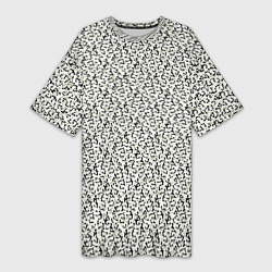 Женская длинная футболка Чёрно-оливковый пёстрый