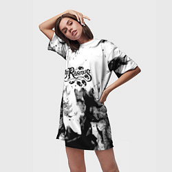 Футболка женская длинная Rasmus smoke steel, цвет: 3D-принт — фото 2