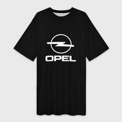 Женская длинная футболка Opel logo white
