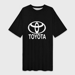 Женская длинная футболка Toyota white logo
