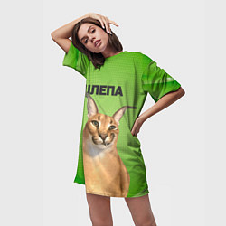 Футболка женская длинная Крупный Шлепа, цвет: 3D-принт — фото 2