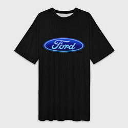 Женская длинная футболка Ford neon steel