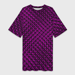 Футболка женская длинная Текстурированный фиолетовый, цвет: 3D-принт