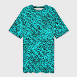 Женская длинная футболка Кристальный голубой текстура