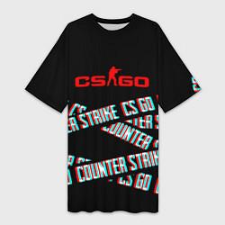 Футболка женская длинная Counter strike glitch, цвет: 3D-принт