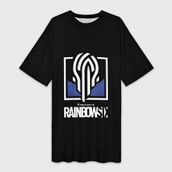 Футболка женская длинная Rainbow six siege logo, цвет: 3D-принт