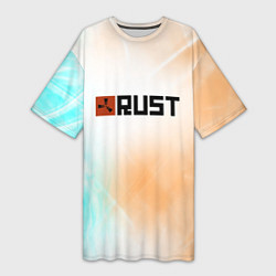 Футболка женская длинная RUST gradient, цвет: 3D-принт