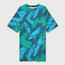 Женская длинная футболка Абстракция узорчатая кисть