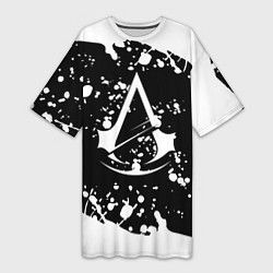 Футболка женская длинная Assassins Creed logo краски, цвет: 3D-принт