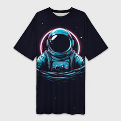 Футболка женская длинная Тонущий космонавт, цвет: 3D-принт