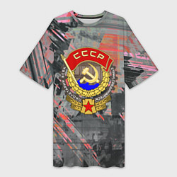 Женская длинная футболка СССР краски ретро