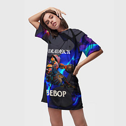 Футболка женская длинная Deadlock logo and Bebop, цвет: 3D-принт — фото 2