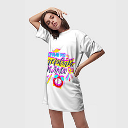 Футболка женская длинная В первый класс, цвет: 3D-принт — фото 2