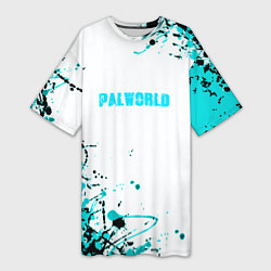 Футболка женская длинная Palworld краски, цвет: 3D-принт